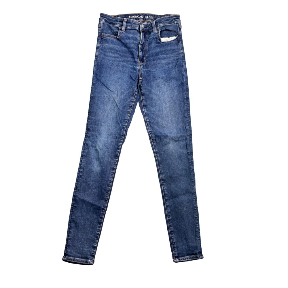 American Eagle Super High Rise Jegging Next Level Stretch Blue Jeans 6 Long 1012